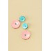 Brinco Verônica Azul Turquesa/Rosa