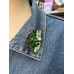 Broche Borboleta Verde com Detalhes em Esmalte e Pedrarias