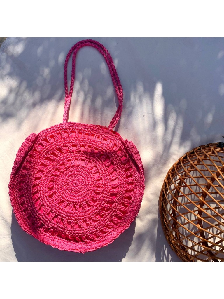 pink wicker bolsa